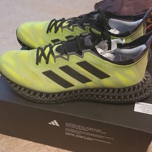 Adidas Men's Neon Yellow and Black Athletic Shoes